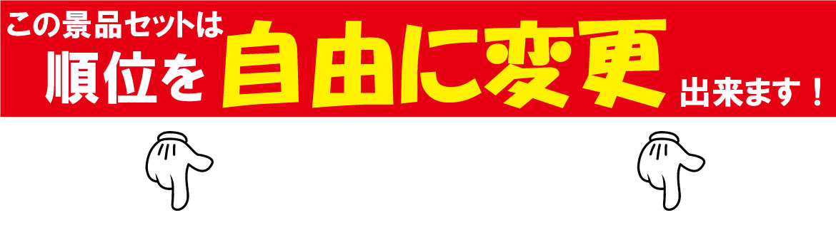 ゴルフ景品セットの景品順位が自由に変更できる